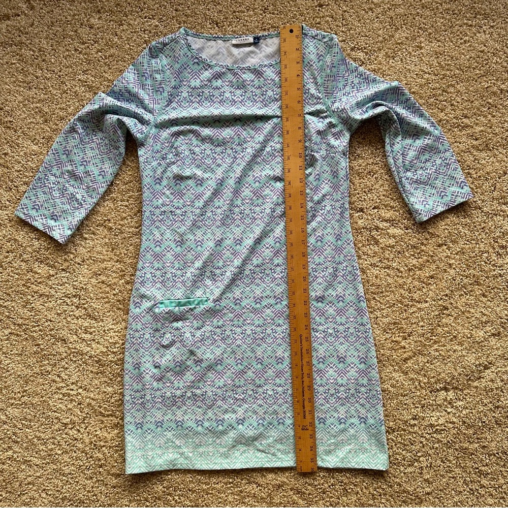Cabana Life Aqua and Lavender Patterned Midi Dress - Picture 6 of 8